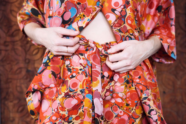 Hotel Saint Vincent Marbled Silk Pajama Pant