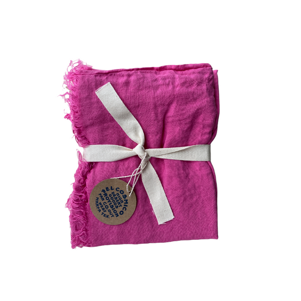 El Cosmico Fringed Linen Pillow Case