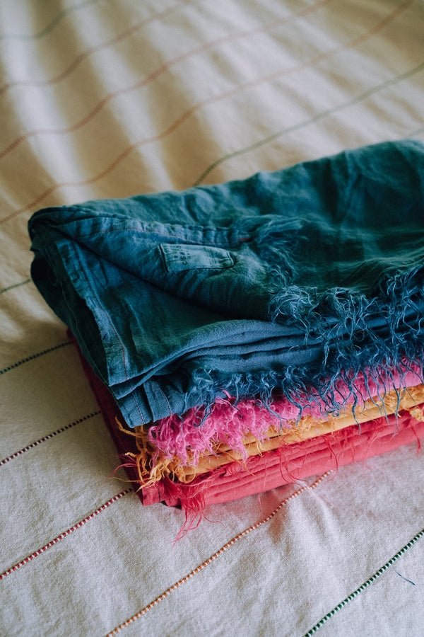 El Cosmico Fringed Linen Pillow Case